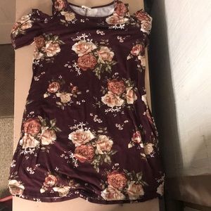 A maroon floral light weight blouse